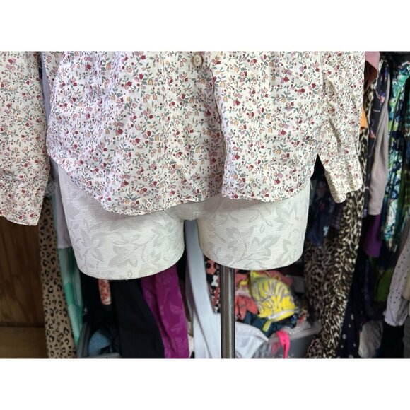 Vtg LL Bean Long Sleeve Button Down Floral Shirt Size 10 Maine USA Cotton - Picture 2 of 8